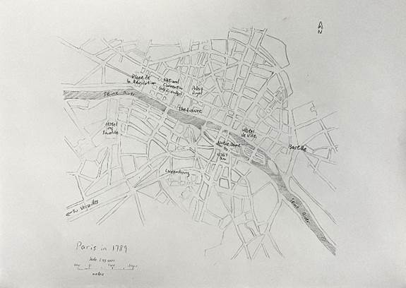 Map of Paris in 1789